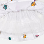 JF White Frock with Hairband FD6017