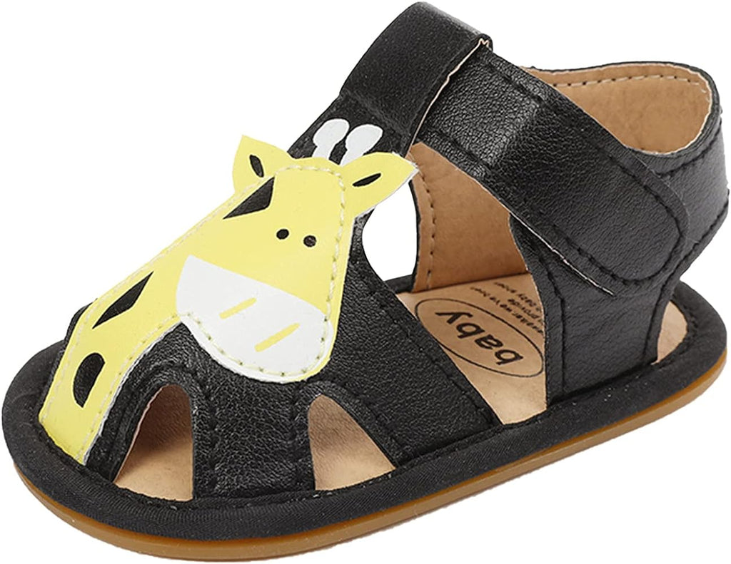 Baby Girls Black Summer Giraffe Sandals SDL7537A