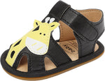 Baby Girls Black Summer Giraffe Sandals SDL7537A