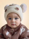 Cream Color Baby Bear Face Warm Winter Wool Cap (0 Months - 24 Months) CP5105B