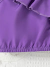 Summer baby girl cute purple Single shoulder Halter ruffled Lace Top & Chic denim shorts holiday suit, Perfect for Outdoor FD6124G