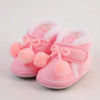 Cute Plush Ball Comfortable Boots For Baby Girls, Soft Warm Fleece Boots For Indoor Walking, Winter SH7164D