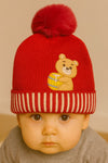 Red Fashion Baby Bear Knitted Warm Winter Wool Cap (6 Months -3 Years) CP5087C
