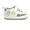 Gray Adorable Cartoon Print Soft Sole Baby Sneakers Booties BTS9120D