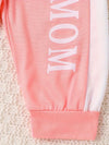 Spring and Autumn Style Infant and Toddler Baby Girl Round Neck Letter Print Long Sleeve Triangle Ha Shirt and Pants Casual Two-Piece Set Targeted Development BS6140E