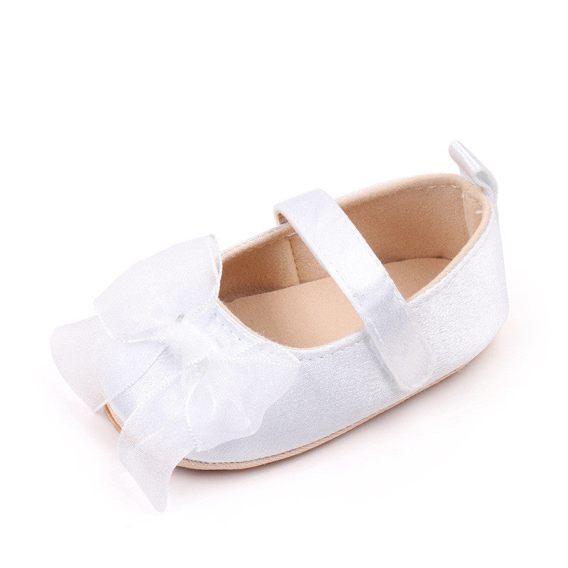 White Infant Baby Girls' Soft Sole Anti-Slip and Breathable Princess Shoes SH7109B