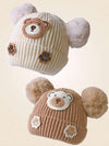 Brown Color Baby Bear Face Warm Winter Wool Cap (0 Months - 24 Months) CP5105C