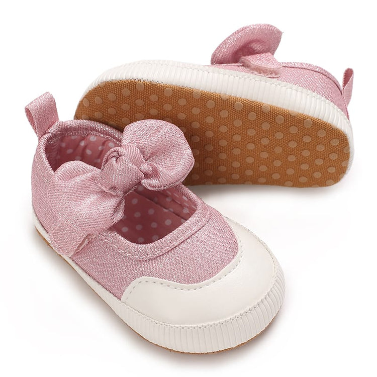 Pink Toddler Baby Girls Bowknot Princess Soft Sole Anti Slip Walking Booties BTS9106B