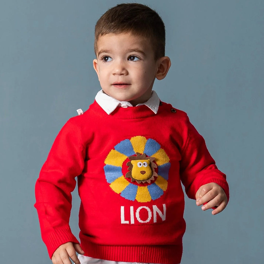 Red Baby Lion Fashion Sweater Cardigan SC6304A