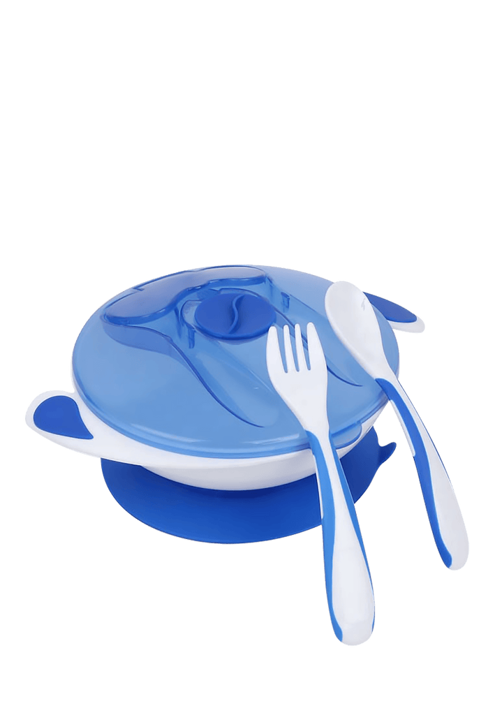 ML Blue Baby Feeding Suction Bowl with Fork & Spoon 10+m BCP1001B