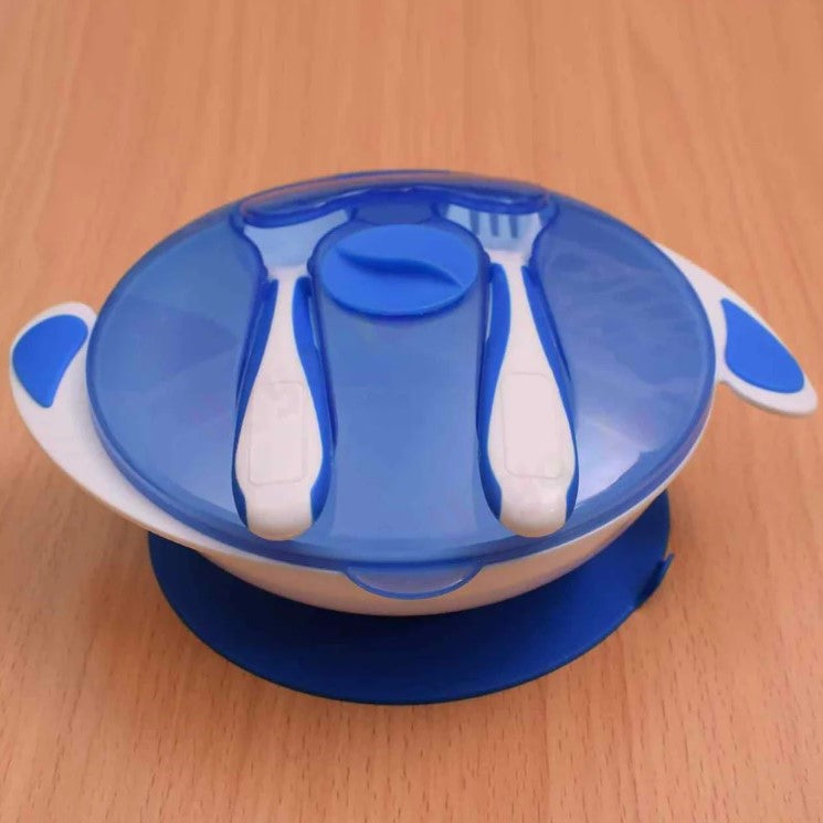 ML Blue Baby Feeding Suction Bowl with Fork & Spoon 10+m BCP1001B