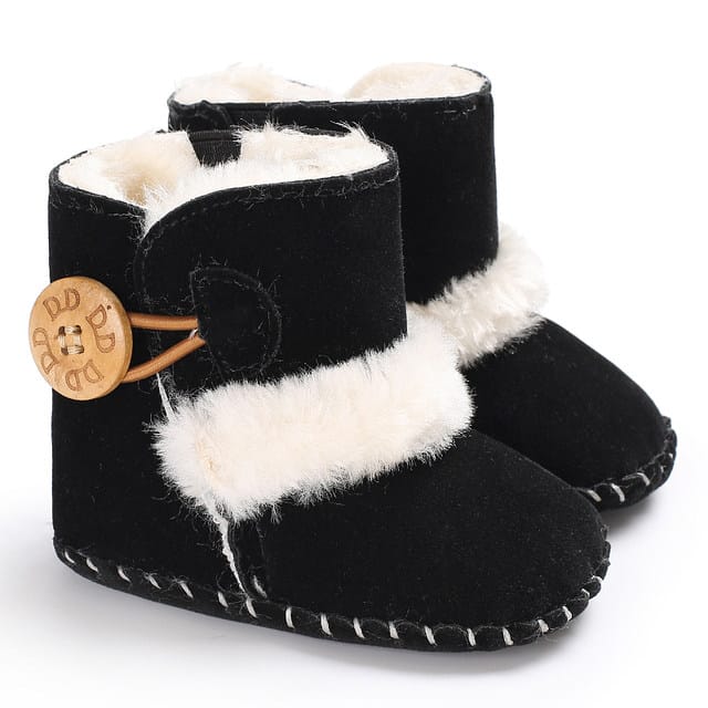 Black Cute Comfortable Baby Warm Shoes SH7149A