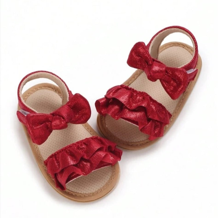 Baby Girl Maroon Glitter Sandals SDL7522A