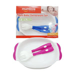 Mini Feeding Bowl Pink & White with Fork & Spoon 10+m BCP1002B