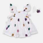 JF White Frock with Hairband FD6017