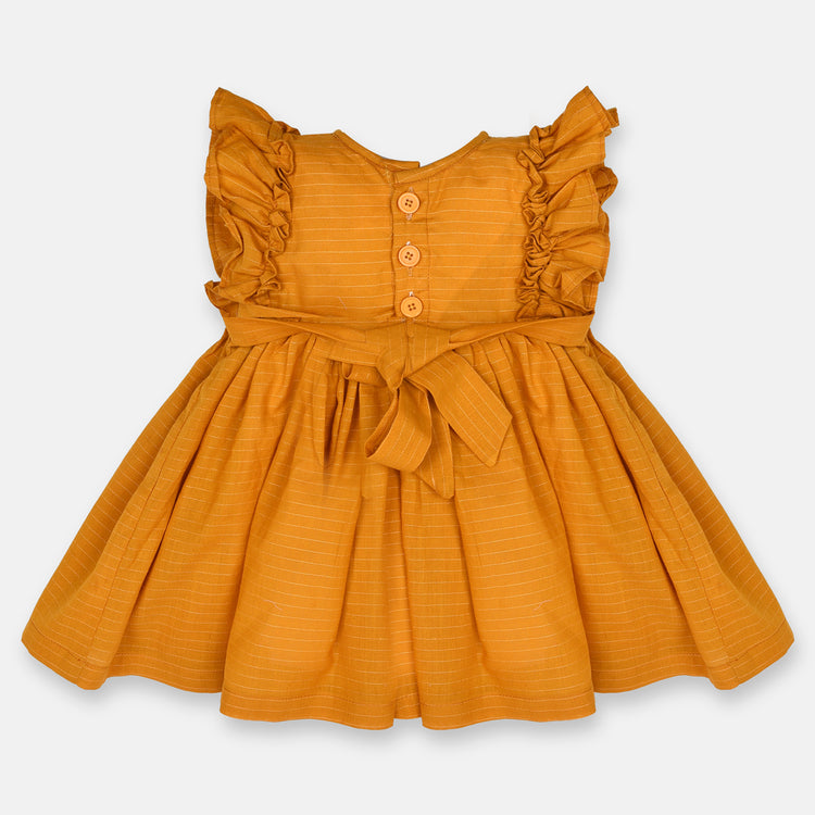 JF Mustard Frock with 2 hairbands FD6016