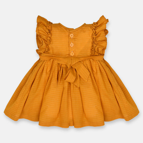 JF Mustard Frock with 2 hairbands FD6016