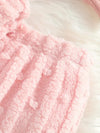 2pcs, Baby Girl's Cute Bunny Embroidery Long Sleeves Warm Plush Top + Versatile Long Pants Co Of Set, Casual Comfy Outdoor Clothes For Fall Winter HJ6208F