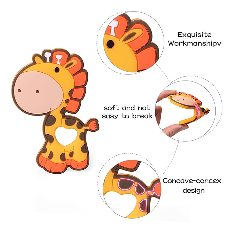 T Pink Giraffe Baby Silicone Teethers BPA Free BCP1030A