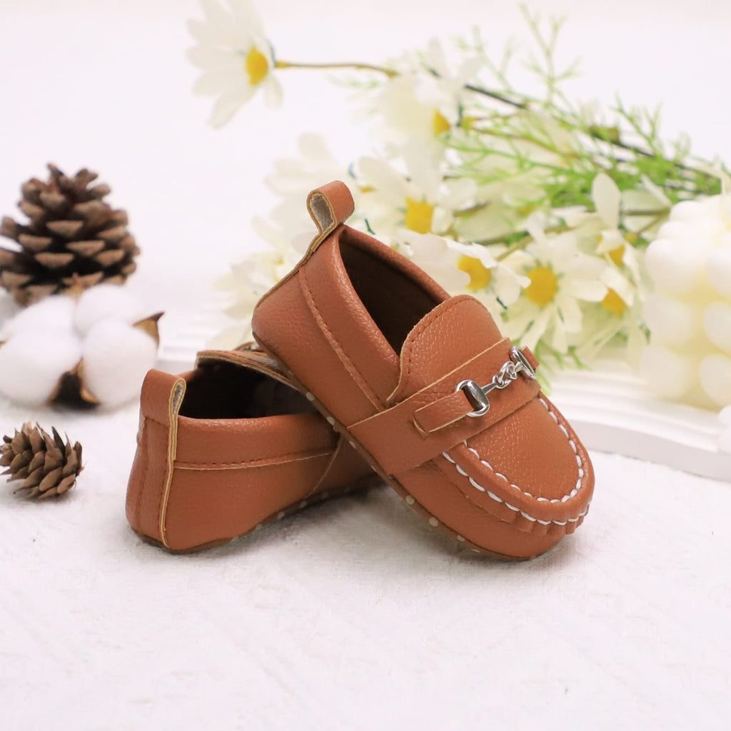 Casual Slip-on Low Top Loafer Brown Booties for Baby Boys BTS9103B