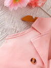 Girls' Elegant V-Neck Top + Drawstring Pants, Perfect for Outdoor FD6124H