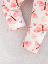 Girls' Butterfly Print Casual Trousers Set, Perfect for Outdoor FD6125C