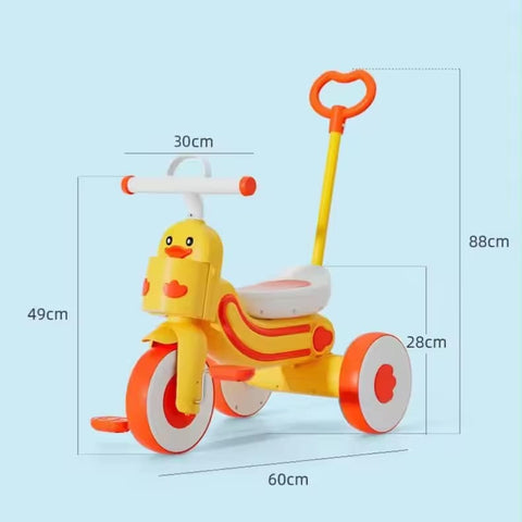 Blue Kids Tricycle Little Yellow Duck Pedal Car Multi-Functional Light and Music Trolley BCP1037B