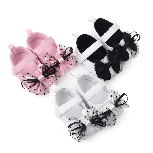 Pink Top Bow Soft Sole Booties BTS9009B