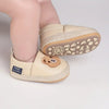 Brown Adorable Cartoon Bear Embroidered Baby Boy Walking Shoes SH7162E