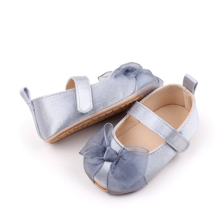 Silver Infant Baby Girls' Soft Sole Anti-Slip and Breathable Princess Shoes SH7109A