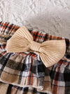 Baby's Stylish Suit Halter Top & Layered Plaid Skirt & Headband Set Outdoor Set BS6101H