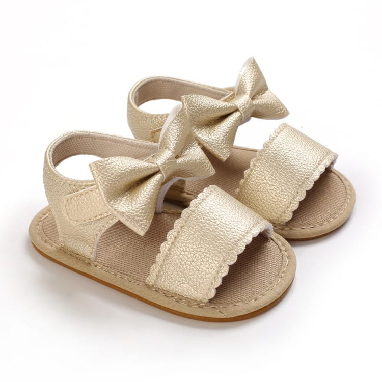 Golden Color Fashion Cute Leather Bow Princess Sandals SDL7515A