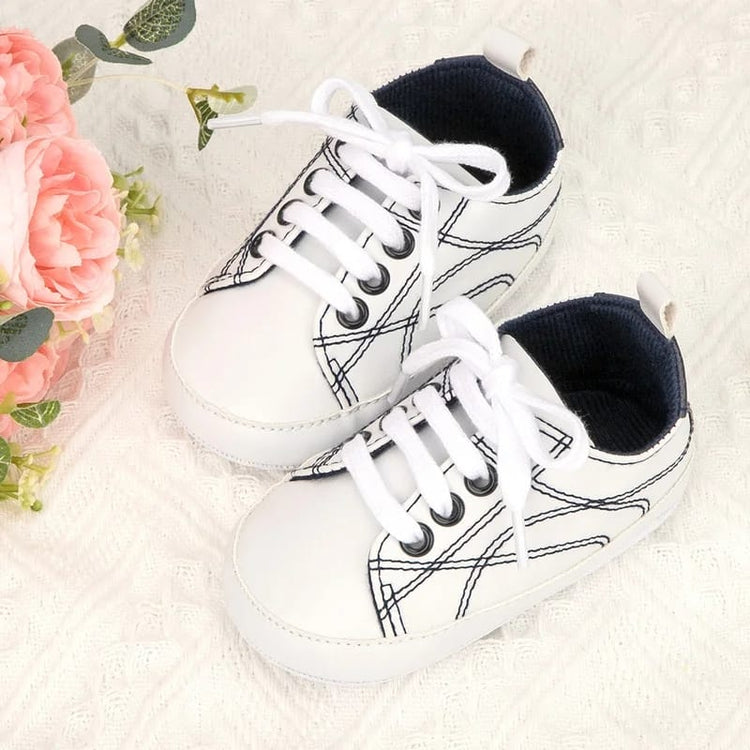 White Booties with Laces BTS9079B