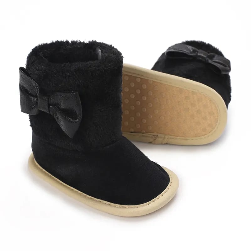 Black Baby Girls High-top Warm Winter Shoes SH7126A