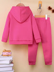 Rose Red Unicorn Graphic Winter Hoodie & Pants 2 Pc Set TS6032B