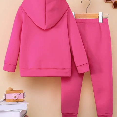 Rose Red Unicorn Graphic Winter Hoodie & Pants 2 Pc Set TS6032B