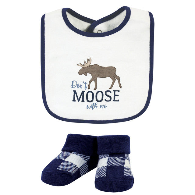 HB 5 Pieces Bibs & Socks Set, Don't Moose with Me BB2009D