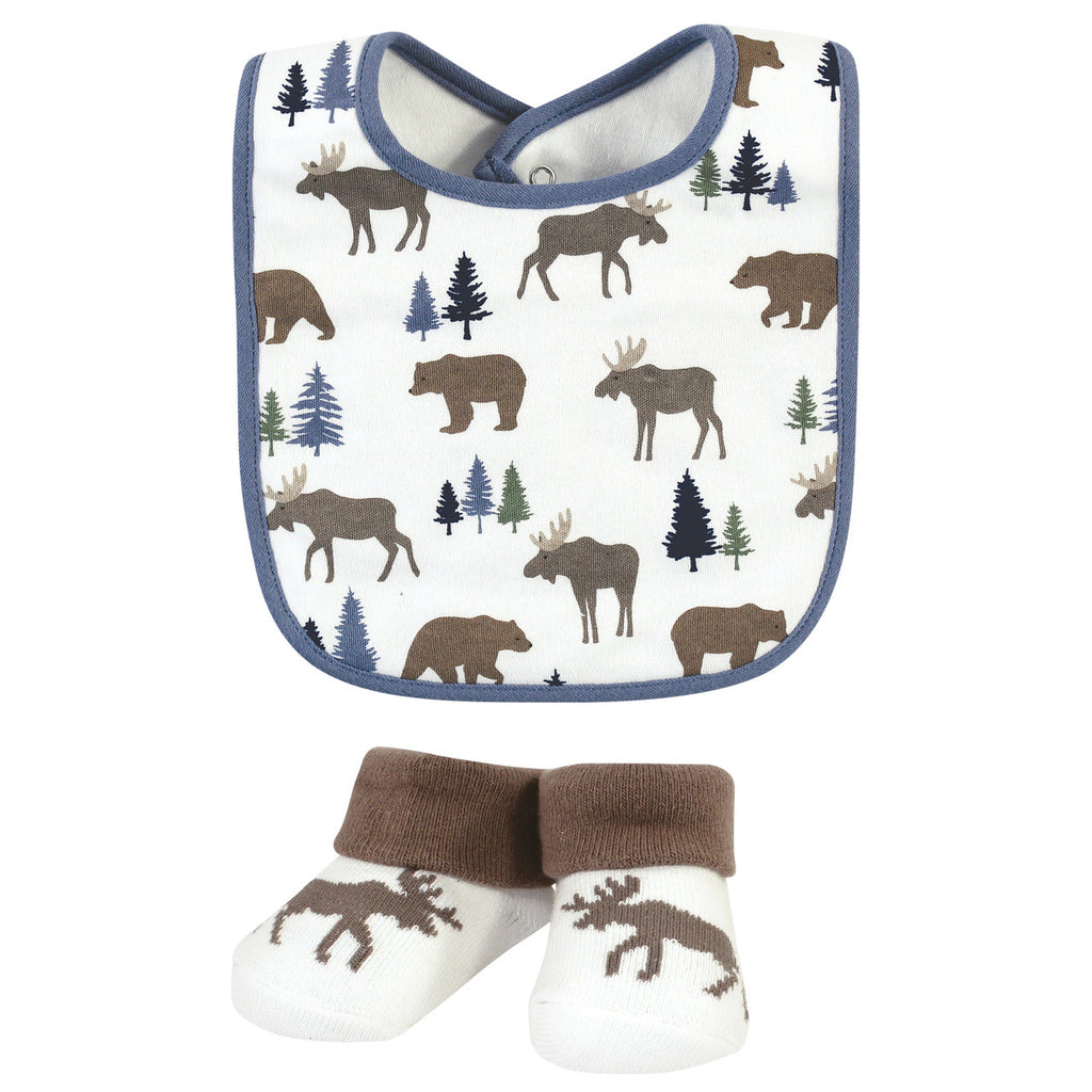 HB 5 Pieces Bibs & Socks Set, Don't Moose with Me BB2009D