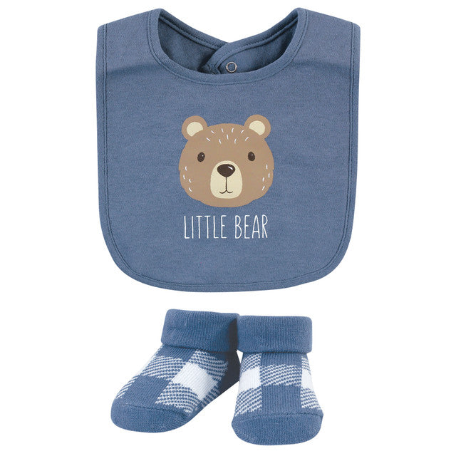 HB 5 Pieces Cotton Bibs and Socks Set, Little Bear BB2006D