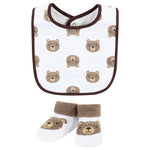 HB 5 Pieces Cotton Bibs and Socks Set, Little Bear BB2006D