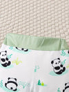 Newborn Baby Boy and Girl Spring/Autumn Panda Print Long-Sleeve Top + Pants + Hat Thin Outdoor Three-Piece Set, Perfect for Outdoor BS6140D