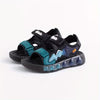 Children's Black Lightweight Breathable Sandals - Non-Slip PVC Sole with Hook & Loop Closure, Low-Top Open-Toe Casual Suitable for Spring Summer Sandals SDL7570B