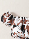 One-Shoulder Leopard Print Girls' Skirt Set FD6091C