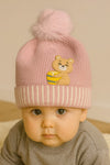 Pink Fashion Baby Bear Knitted Warm Winter Wool Cap (6 Months -3 Years) CP5087E