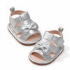 JF Silver Bow Summer Rubber-Sole Sandals for Girls SDL7587B