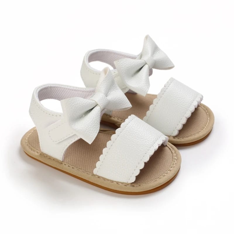 White Color Fashion Cute Leather Bow Princess Sandals SDL7515D