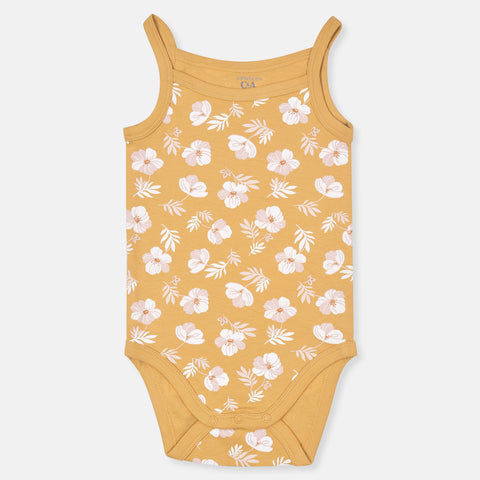 C&A Mustard Floral Sleeveless Romper BS6119D