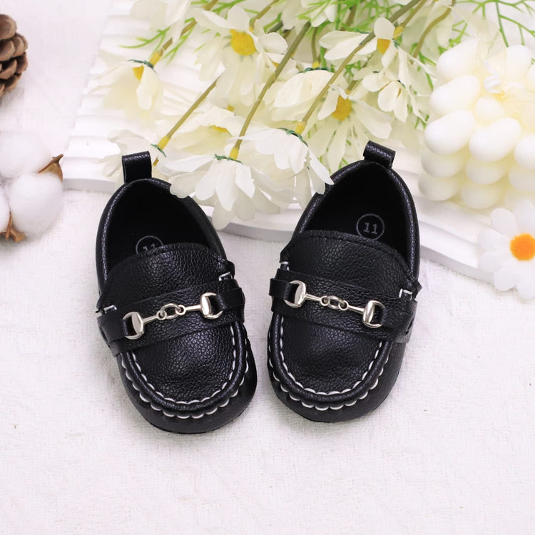 Casual Slip-on Low Top Loafer Black Booties for Baby Boys BTS9103A