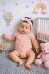 3pcs Adorable Baby Girl's Cotton Romper Set - Cute Cartoon Patterns & Stripes BS6422D