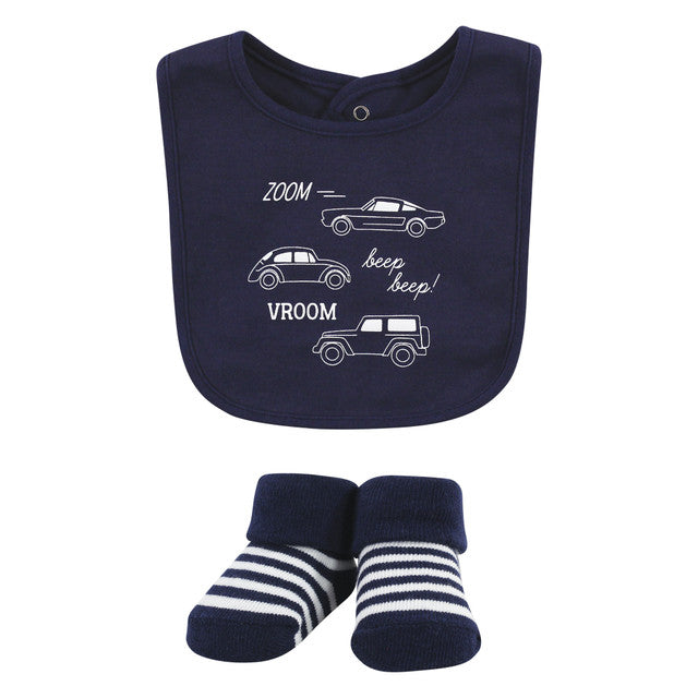 HB 5 Pieces Unisex Bibs & Socks Set, Cars BB2009B